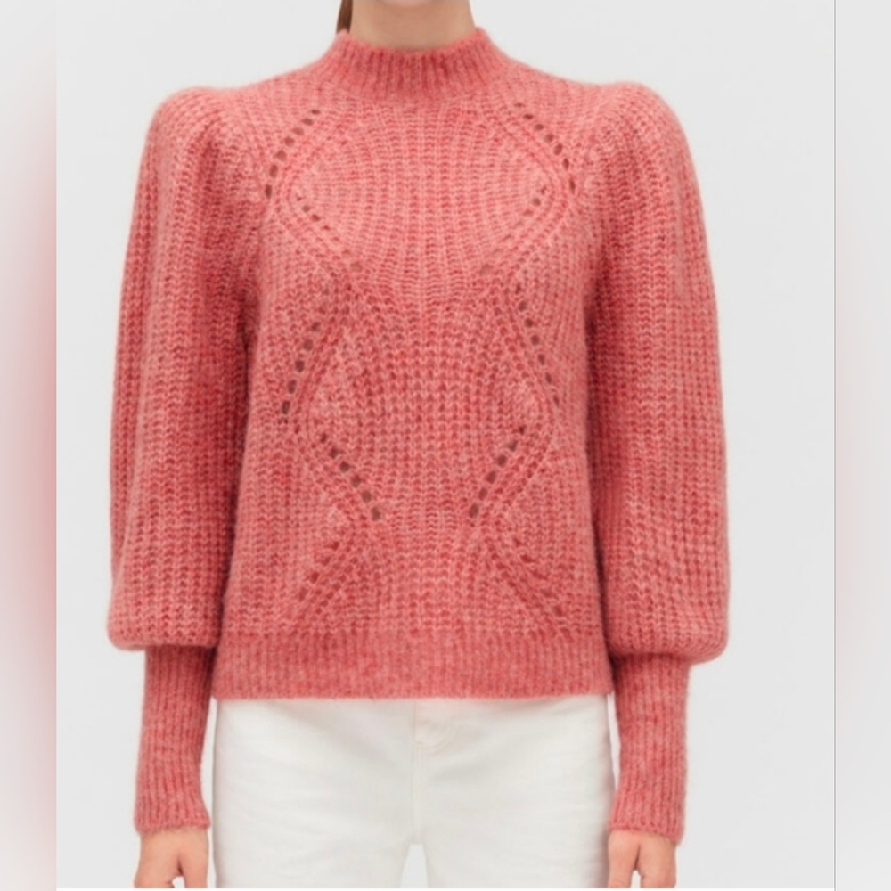 Cuyana Alpaca Wool Blend Balloon Sleeve Sweater Size Small